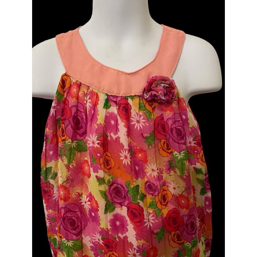 Healthtex Girls Floral Pleated Dress Size 3T Pink Lined - Picture 9 of 12